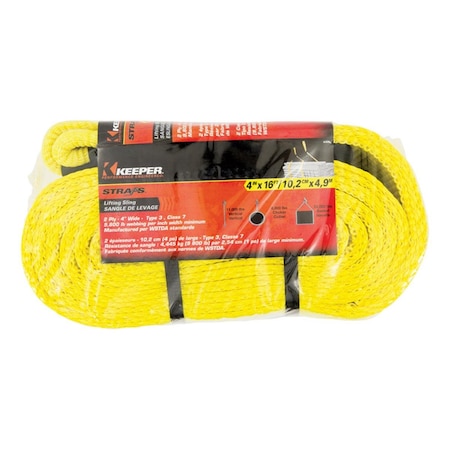 Keeper 16 ft. Yellow Lifting Sling; 22000 lbs 8875106